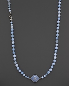 Blue lace agates and faceted white sapphires, set in sterling silver. By Elizabeth Showers.