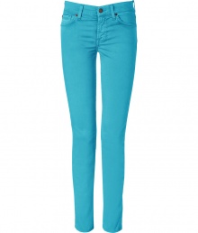 Inject a pop of color into your look with these ultra-chic skinny jeans from Seven for all Mankind - Five-pocket styling, zip fly, button closure, belt loops - Form-fitting, skinny leg - Pair with everything from modern knits and ankle boots to feminine tops and heels