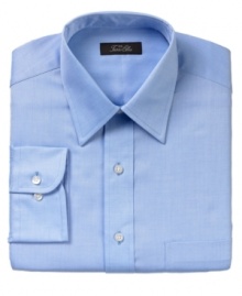 Add some subtle texture to your weekday routine with this handsome herringbone dress shirt from Tasso Elba.