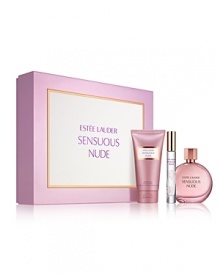 Modern. Intimate.. Feminine. 3 luxuries to keep her in touch with her sensuous side. Estée Lauder Sensuous Nude wraps you in sultry Woods and Musks, delicate Muguet, Sicilian Bergamot and Baie Rose. Limited-time collection includes these luxuries in a signature gift box: Eau de Parfum Spray 1.7 oz. and Rollerball Pen .2 oz., plus Body Veil body lotion 2.5 oz.