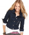 Exposed zippers lend the coolest style sensibility to Levi's signature cropped denim jacket!