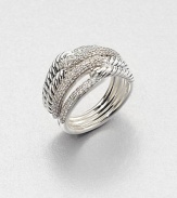 From the Labyrinth Collection. An intriguing looped design in sleek sterling silver accented with sparkling diamonds. Diamonds, .73 tcwSterling silverImported 