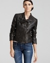 Andrew Marc's leather jacket features a cool, cropped silhouette and modern asymmetric zip for up-to-the-minute style.