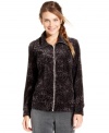 Style&co. Sport's animal-print velour jacket is a stylish addition to your casual wardrobe!