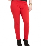 Score one of the season's blazing hot looks with American Rag's plus size jeggings, flaunting a red wash!