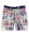 A lightweight woven-cotton Bermuda short exudes preppy polish in a vibrantly hued, classic madras.