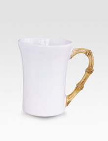 An elegant, extremely versatile mug in lasting ceramic stoneware with handpainted bamboo detail. From the Classic Bamboo Collection12-oz. capacity5H X 3½ diam.Ceramic stonewareDishwasher safeImported 