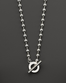 A bold toggle finishes this gleaming sterling silver necklace.