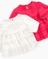 Ruffle details give this basic tee by First Impressions an adorable girly style.