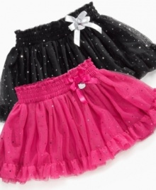 She can dance in sweet style with this twirlable tutu skirt from Hello Kitty, with a crown logo charm exclusive to Macy's!