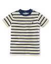 Crafted from super-soft cotton jersey, an essential short-sleeved tee embodies preppy style in bright, bold stripes.