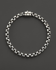 Sterling silver square links form a bold, sophisticated bracelet. By John Hardy.