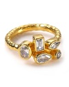 Don't settle just one crystal: opt for Melinda Maria's crystal cluster ring. Flaunting hammered gold, the multi-stone style commands attention at cocktail hour or fabulous fêtes.