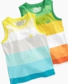 He can set his style on cruise with this breezy tank from LRG, a simple style that's easy to pull off.