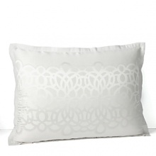 Bring sweet dreams to your sanctuary with this Hudson Park Luxe standard sham in luminous linen and silk, boasting a sleek white on white abstract print.