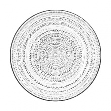 This clear glass plate has recently been reissued by the well-known Finnish design house Iittala. Designed in 1964 by Oiva Toikka, it features concentric circles of glass dewdrops for a look that's both lovely and dazzling. It's an excellent dish for hosting a special event.