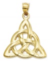 Symbolic for spirit, mind and body, this polished, solid Trinity charm makes the perfect Celtic gift. Crafted in 14k gold. Chain not included. Approximate length: 1-1/5 inches. Approximate width: 9/10 inch.