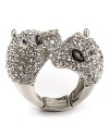 A fierce take on feline. Put a wild spin on your look with this crystal-encrusted ring from Cara.