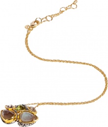 This glamorous necklace is an ultra-chic addition to any outfit - Stunning necklace with gemstone embellishment on a gold-plated filigree link chain - Style with elevated basics for day or with cocktail-ready attire for evening - Made by famous jewelry genius and celeb favorite Alexis Bittar