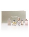 Experience the entire collection of Burberry Fragrances for Women with this 5-piece coffret. This gift set includes 0.15 fl. oz. bottles of Brit for Women Eau de Toilette, Burberry for Women Eau de Parfum, Burberry Body Eau de Parfum, The Beat for Women Eau de Parfum, and Brit Sheer for Women Eau de Toilette.