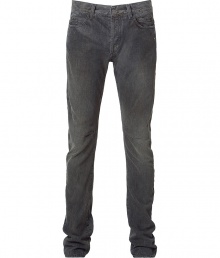 Stylish pants in black denim - by THE French trend label Balmain - cool cut, slim fit - zip fly and button closure - hip used optic, knee stitches - versatile use (at the office only for creative jobs) - wash cold - fit true to size - styling: with T-shirt, sweater, boots or sneakers combined with a leather jacket or sporty jacket