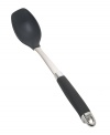 Causes quite a stir! Get your grips on the SureGrip handle of this precision-made stainless steel and nylon spoon, which conquers everyday kitchen tasks with incredible results.