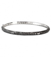 Sparkle has never looked so sophisticated. EFFY Collection's stunning bangle features a hinge design adorned with round-cut pave-set black diamonds (3-1/8 ct. t.w.) in 14k white gold. Approximate diameter: 2-1/10 inches.