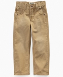 Jeans styling in a goes-with-everything neutral shade of denim: Freestyle Boys Griffin twill pants.