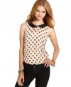 Get your polka dot fix with this printed, peter-pan collar top from American Rag -- a cute companion to skinny jeans!