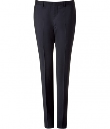 Sleek and sophisticated, these classic pants from PS by Paul Smith effortlessly transition from the office to evening - Flat front, belt loops, off-seam pockets, back welt pockets with buttons, straight leg with creases, slim fit - Style with a matching blazer or a cashmere pullover and a leather jacket