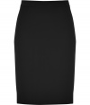 Work an edge of flawless tailoring into your polished look with Moschino C&Cs chic black crepe skirt - Hidden back zip, side slit - Tailored fit - Wear with everything from knit tops and ankle boots to silk shirts and platforms