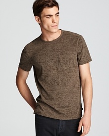 Subtle pickstitching runs across the seams on this hip mottled tee, a modern take on the classic pocket tee from all-star designer John Varvatos Star USA.