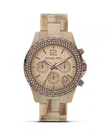 With a chocolate dial and dark horn band, this goes-with-everything MICHAEL Michael Kors watch is a timeless staple.