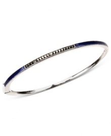 Beautiful in blue. Judith Jack's bangle bracelet is crafted from sterling silver and blue enamel with marcasite (3/4 ct. t.w.) lending a bit of an edge. Approximate diameter: 2-1/2 inches.