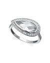 Designed to defy trends, this striking silver and cubic zirconia ring from Crislu lends forever-glamour to every look.