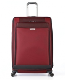 Travel on the luxurious side. Styled sleek and built smart, this expandable upright glides on four 360º spinners that follow every twist and turn of travel. The graceful curves of the exterior hit to the sophistication of the fully-stocked & fully-lined interior, which features restraining straps, suiter, multiple pockets and more.