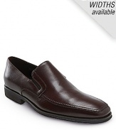 Fancy twin gore slip-on loafers with nappa leather upper. Leather lined. Flexible rubber sole for traction and durability.