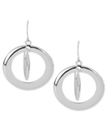 Make the rounds-and look good while doing so. This pair of drop earrings from Robert Lee Morris is crafted from silver-tone mixed metal and features a double orbital design for a fashion-forward statement. Approximate drop: 2 inches.