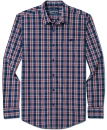 Your all-weekend all-star. This plaid shirt from American Rag sets the standard for casual style.