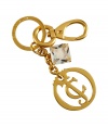 Add instant style to the everyday with this chic multi-charm logo keychain from Juicy Couture - Gold-tone logo charms with crystal details -  Perfect for daily use or as a thoughtful gift