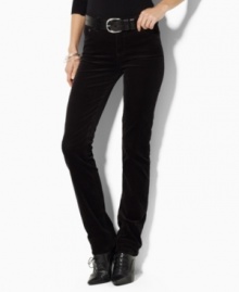 Designed for comfort and a flattering fit, this pant from Lauren Jeans Co. is distinguished by a sleek silhouette with a chic, elongated straight leg.