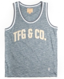 With a big sporty graphic, this tank from Triple Fat Goose is a warm-weather score.