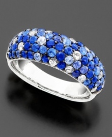 Possess pure grace with this sapphire studded ring. With round-cut sapphires (2-7/8 ct. t.w.) set in sterling silver.