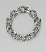 Bold, chunky links, alternating between smooth and cabled, create a bracelet that's both classic and of-the-moment with true Yurman style. Sterling silver Length, about 7½ Spring ring clasp Made in Italy