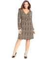 Wrap up a chic work look with Jones New York Signature's printed plus size dress.