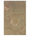 On neutral ground. Lush blooms rooted in a tranquil palette exude a serene, sophisticated sensibility. Rife with rich texture and detail, this luxurious area rug from Dalyn is beautifully hand tufted in polyester and acrylic, ensuring superior color retention and long-lasting wear.