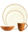 Make everyday meals a little more fun with Colorwave place settings from Noritake. Mix and match sleek coupe dinnerware in terra cotta and white with other shapes and shades for a tabletop that's endlessly stylish.