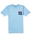 This comfy tee shirt from Quiksilver will easily stack up against the rest of his favorites in the closet.