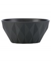 A cut above. The Castle Peak cereal bowl presents an ultra-modern take on kate spade new york's signature bow motif featuring bold faceted accents in slate-gray stoneware.