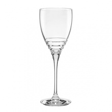 Tiered bands catch the light in these exquisite goblets from kate spade new york.